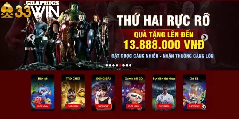 Khuyến mãi đỉnh cao tại nhà cái trực tuyến 33Win